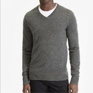 Everlane Men's 100% Cashmere V-Neck gray silver soft & cozy Sz Medium sweater